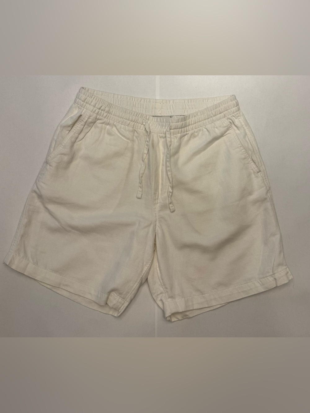 H&M Off-White Drawstring Cotton Athletic Shorts Size S